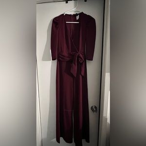 Burgundy Jumpsuit Size S